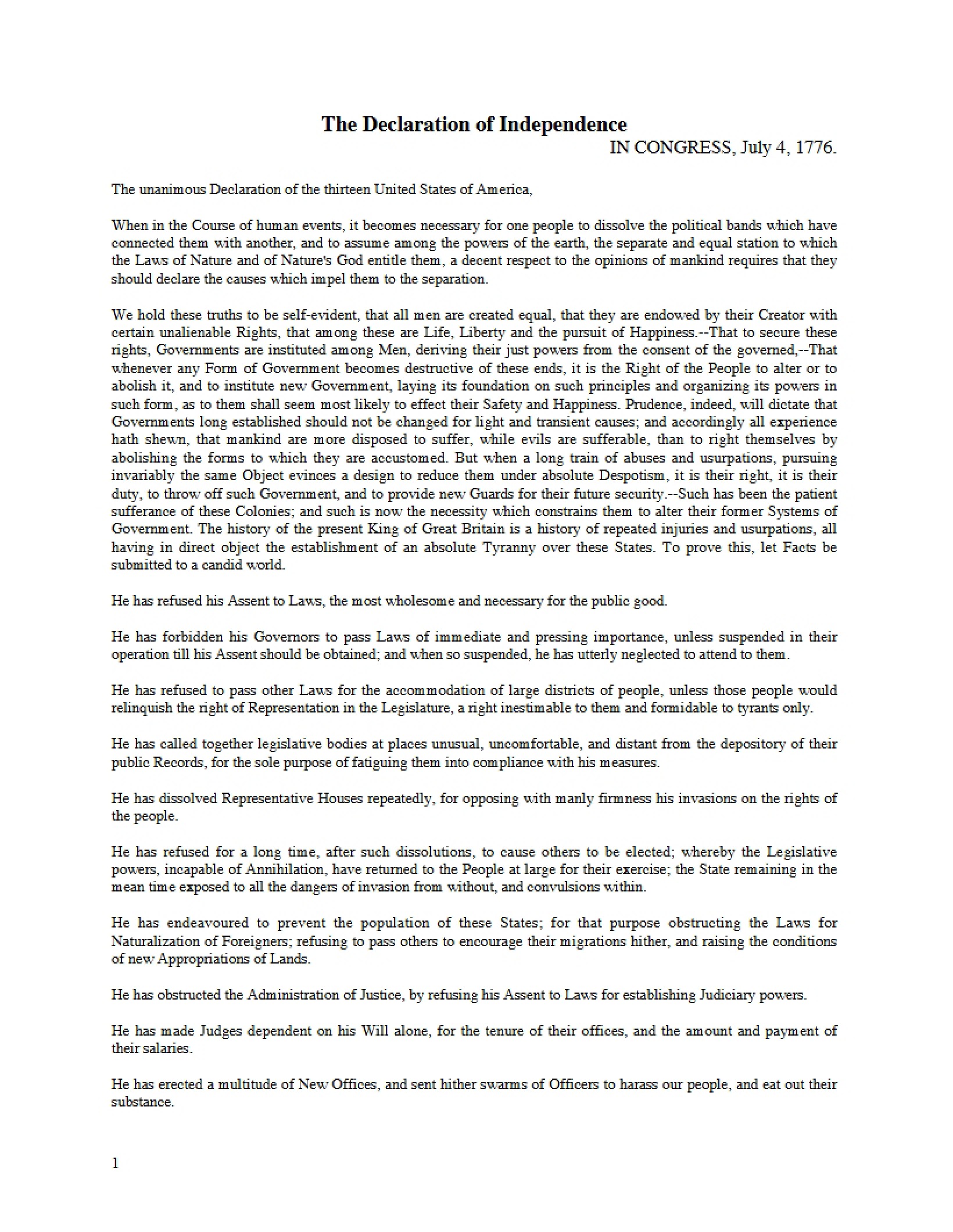 Independence Declaration
