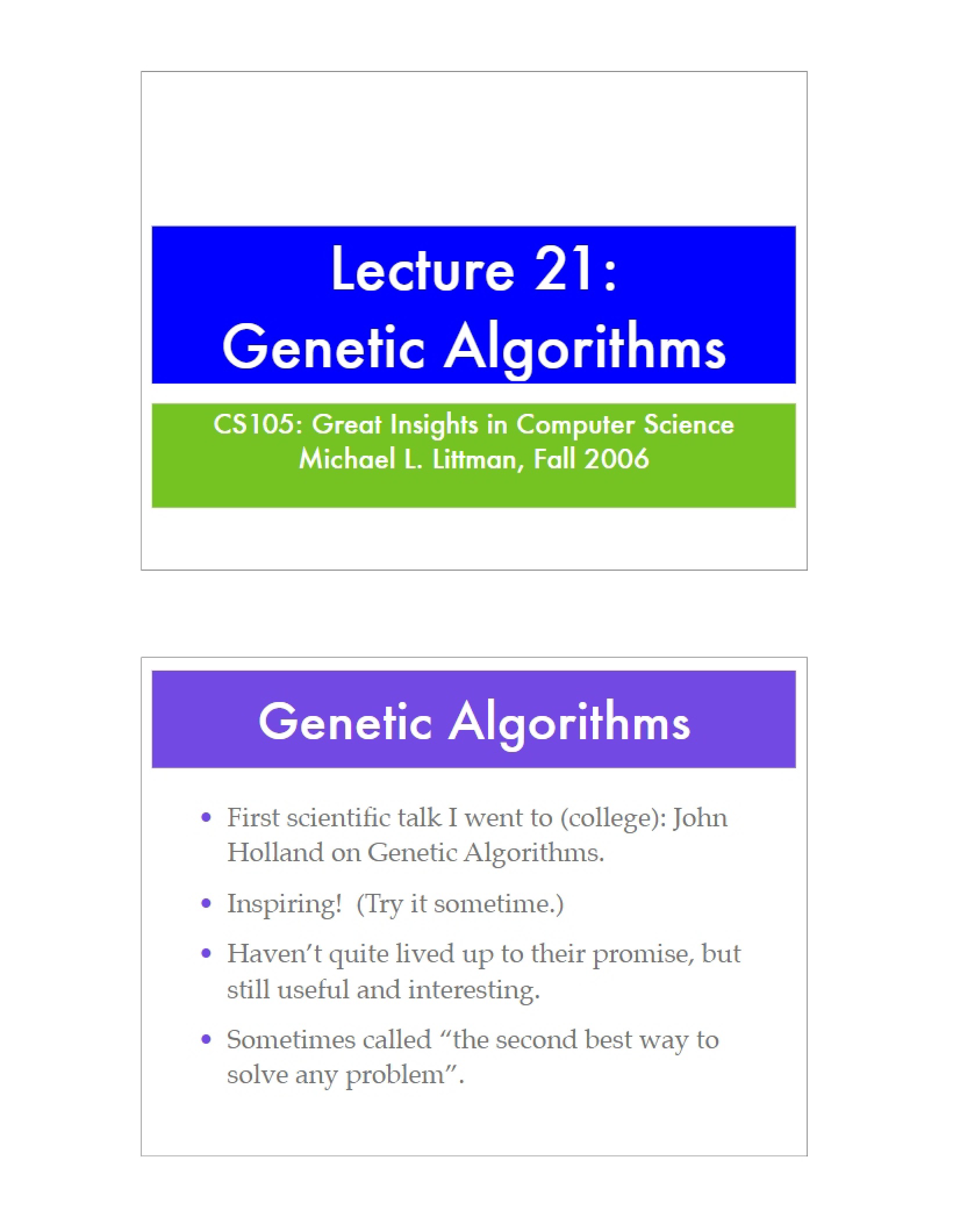 Algorithms Genetic