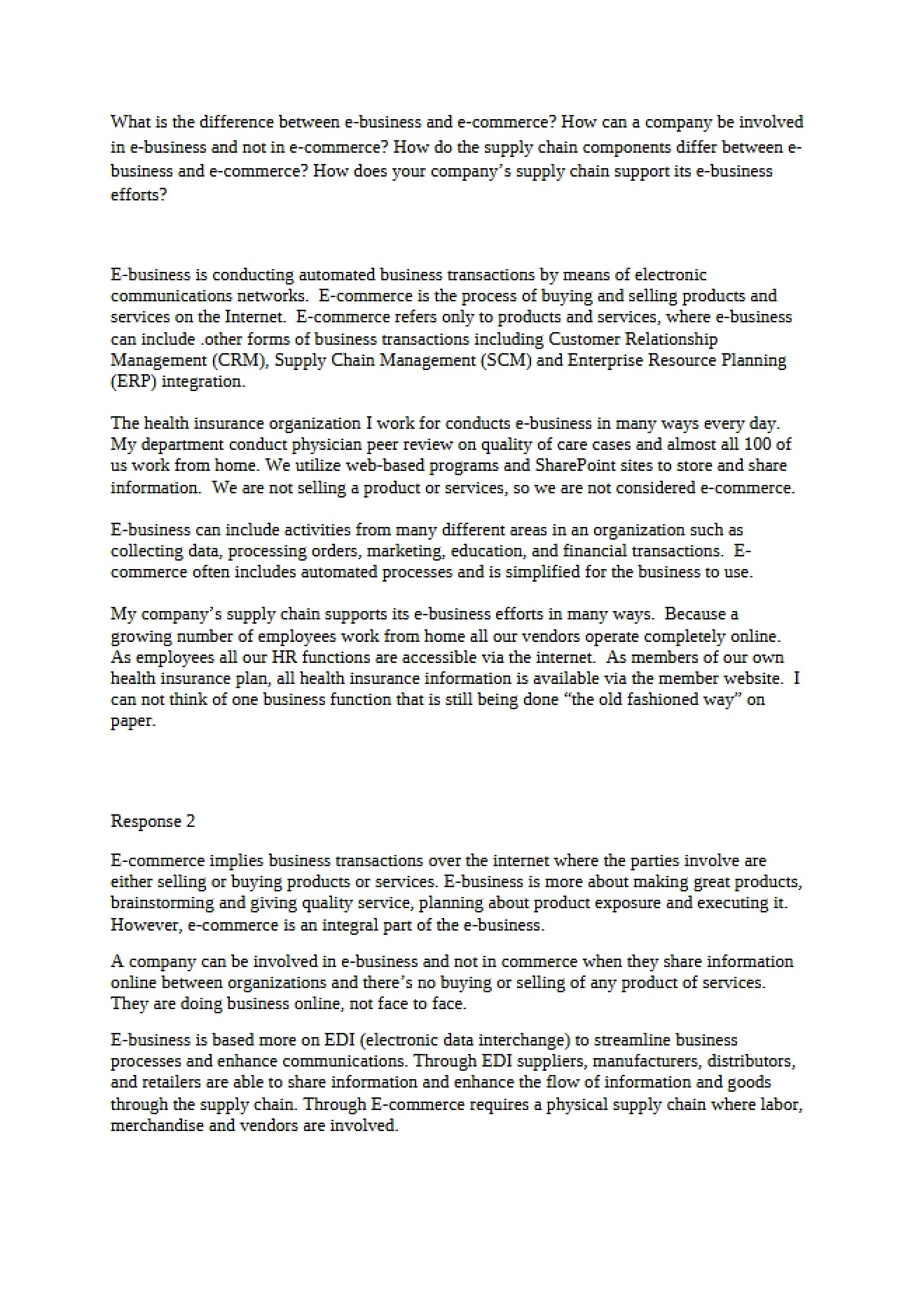 E-Commerce and E-Business
