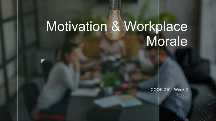 Workplace Morale and Motivation