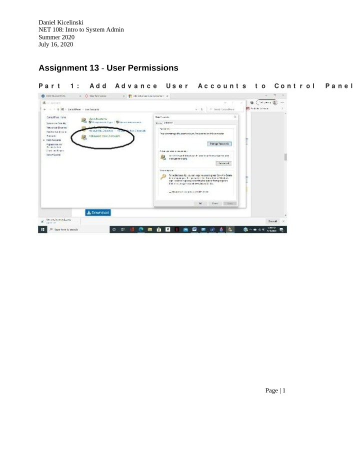 User Permissions - Assignment 13