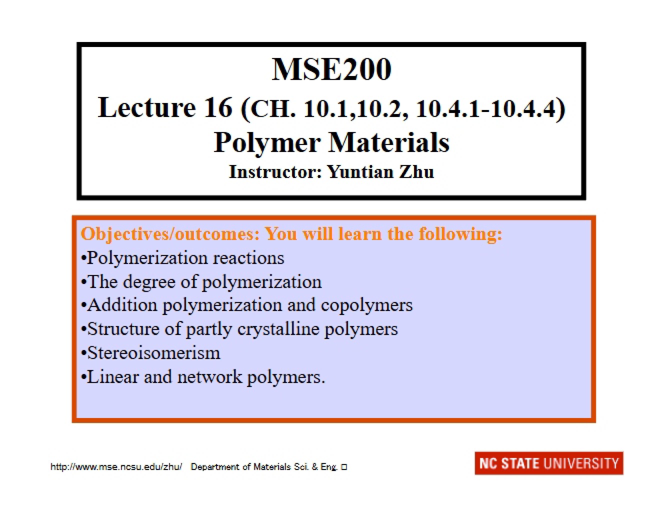 Materials of Polymers