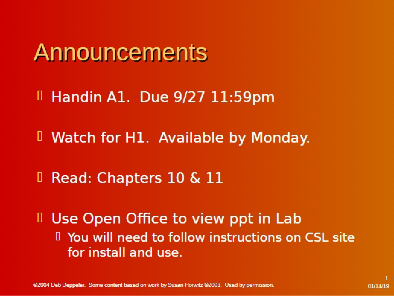 Sixth Lecture