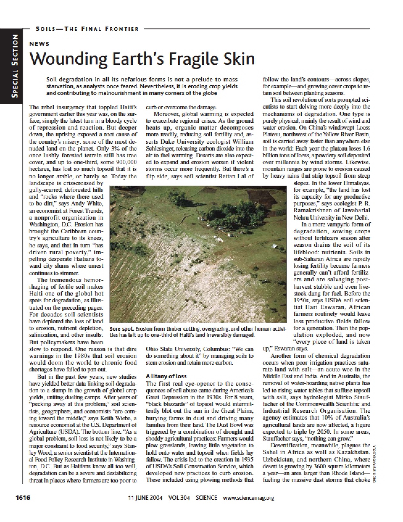 Wounding of Earth's Fragile Skin