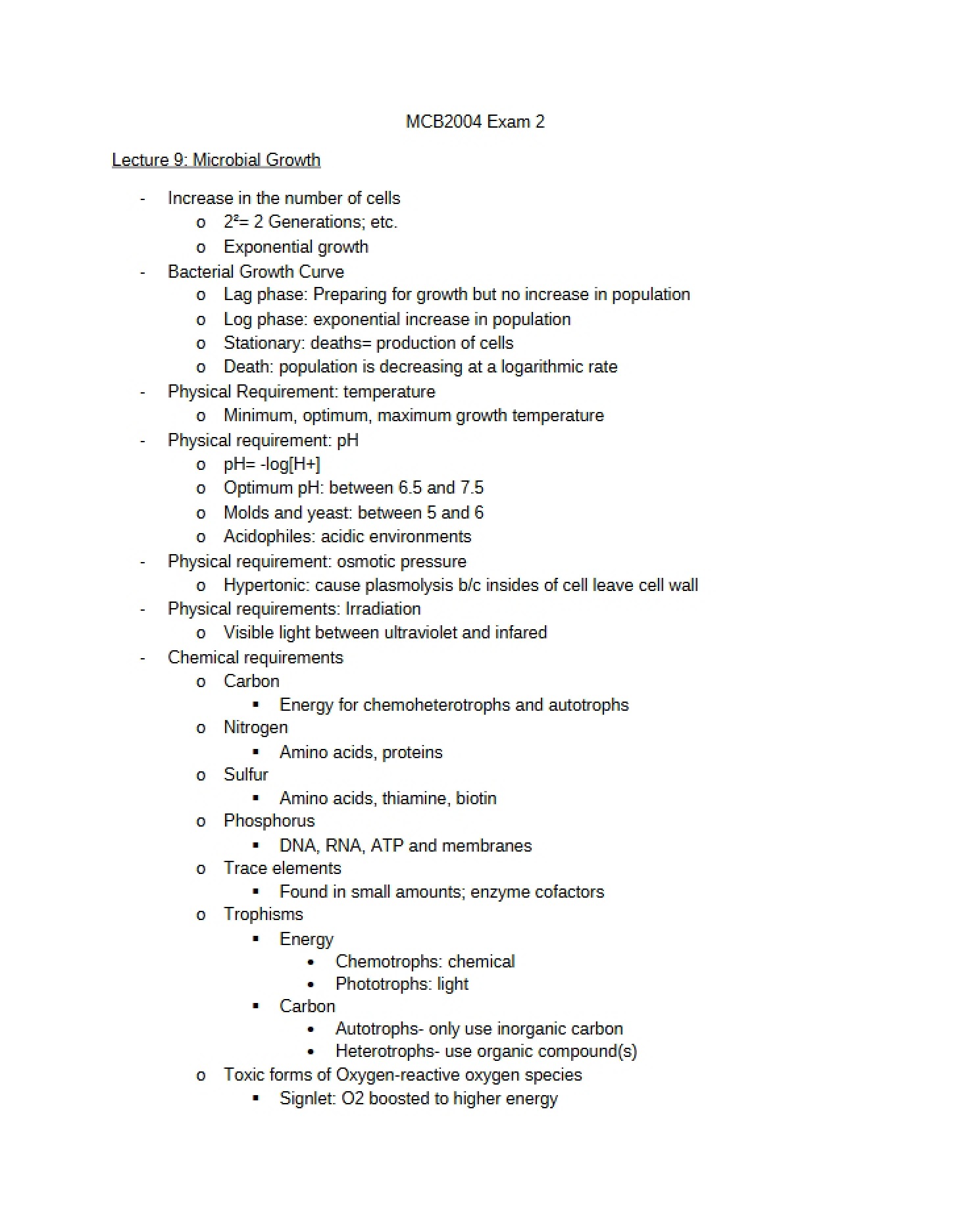 Microbial Growth Lecture (No. 9)