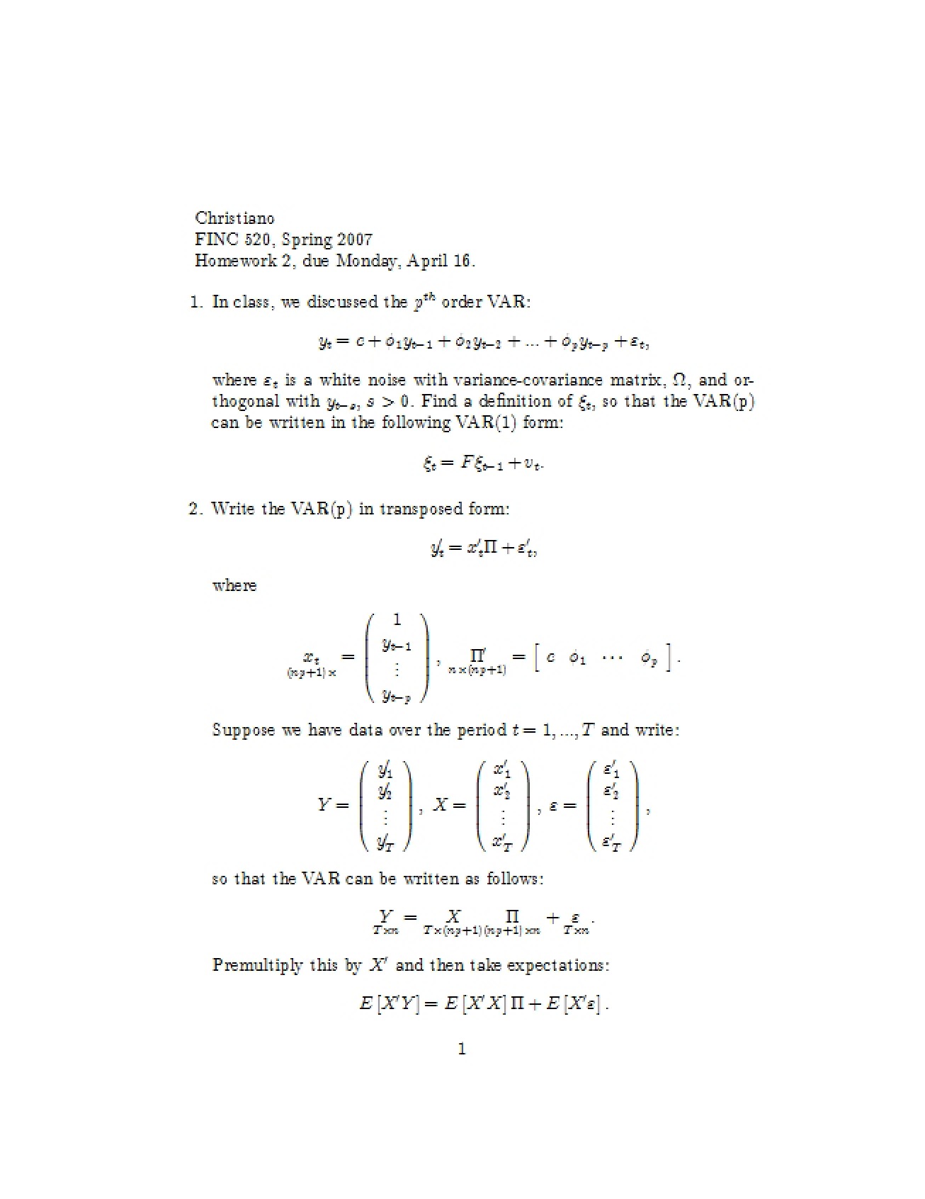 Second Homework Assignment