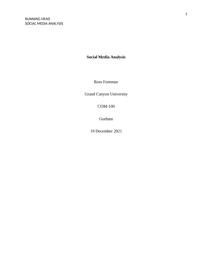 Social Media Analysis - The Impact of Instagram