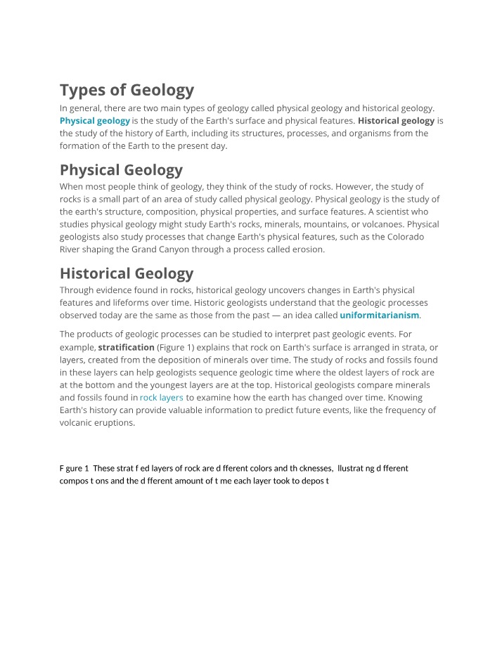 History and Types of Physical Geology