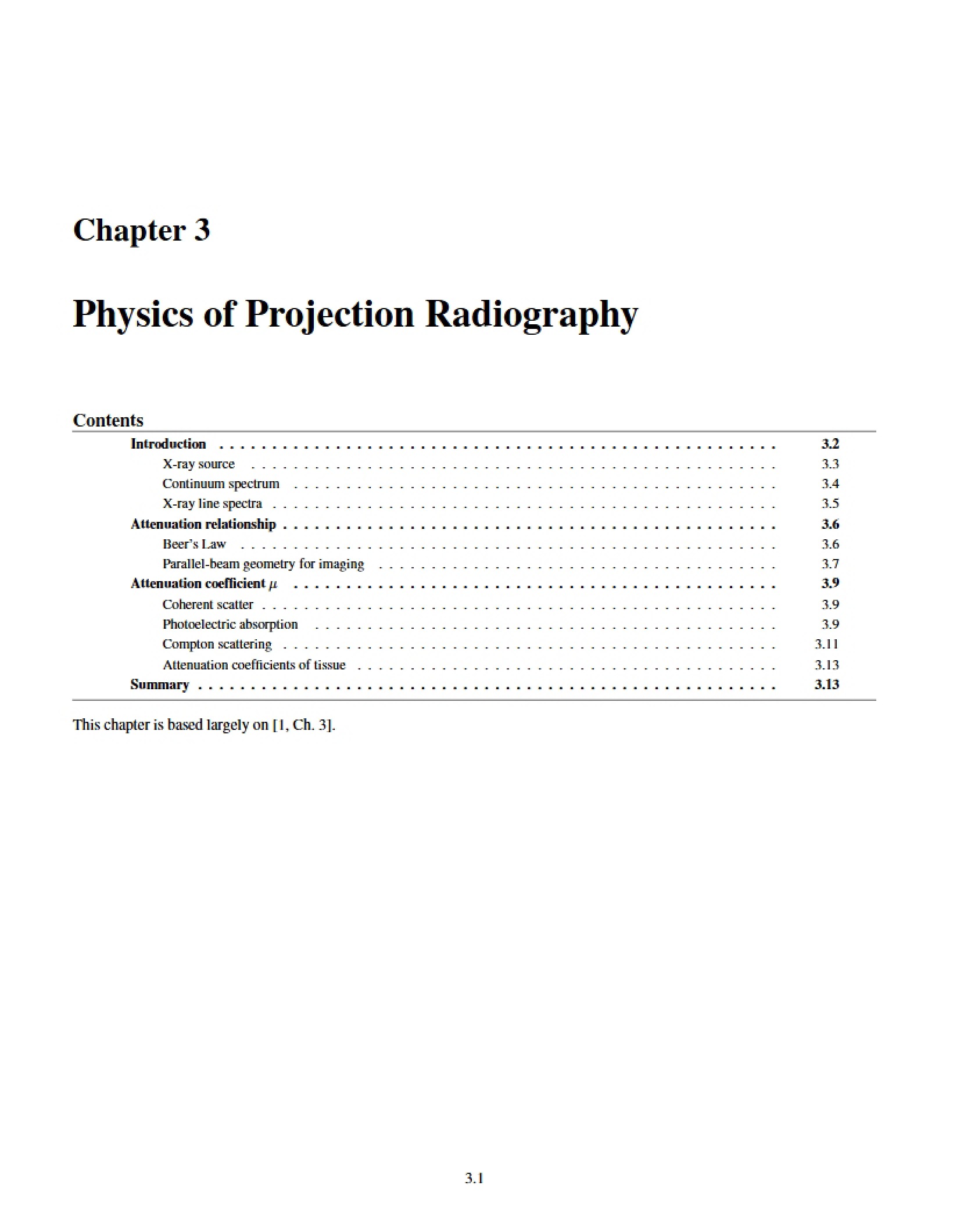 Projection Radiography Physics Chapter 3