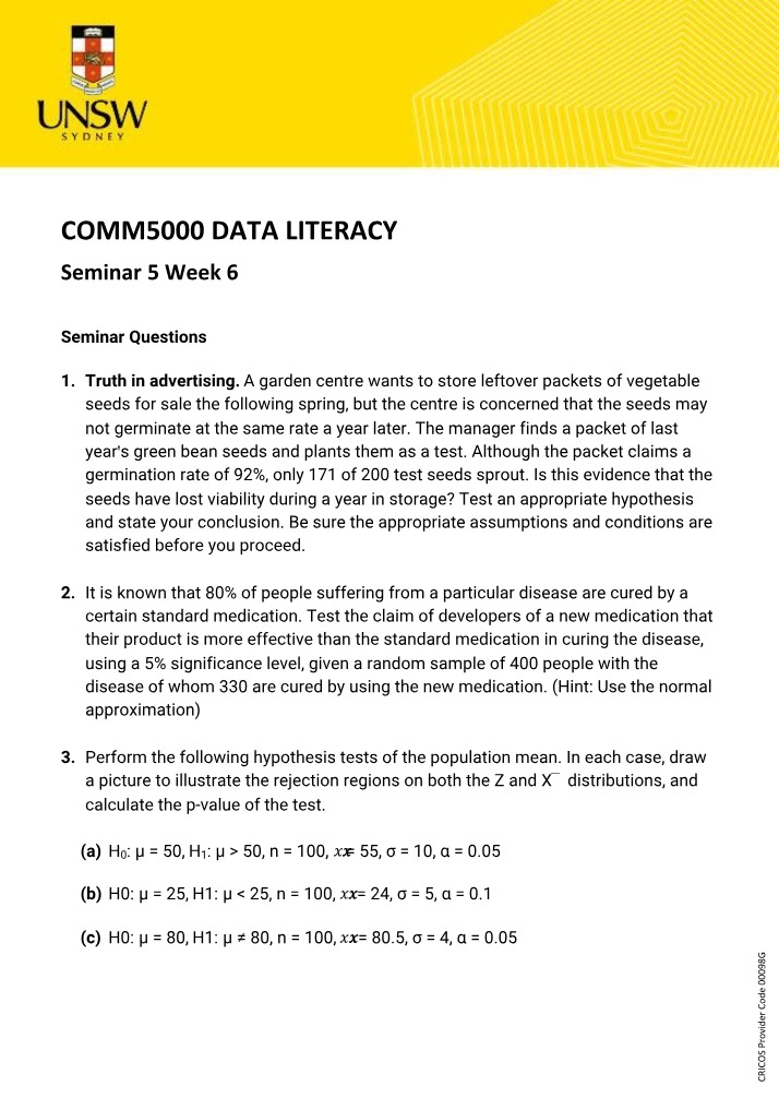Week 6 Seminar 5 Questions