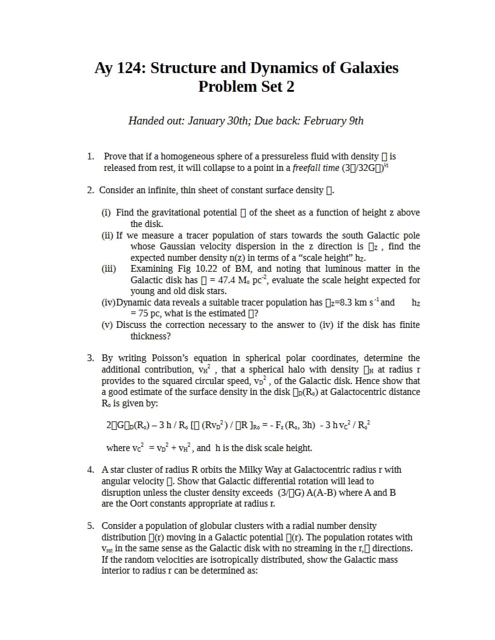 Second Problem Set - AY 124