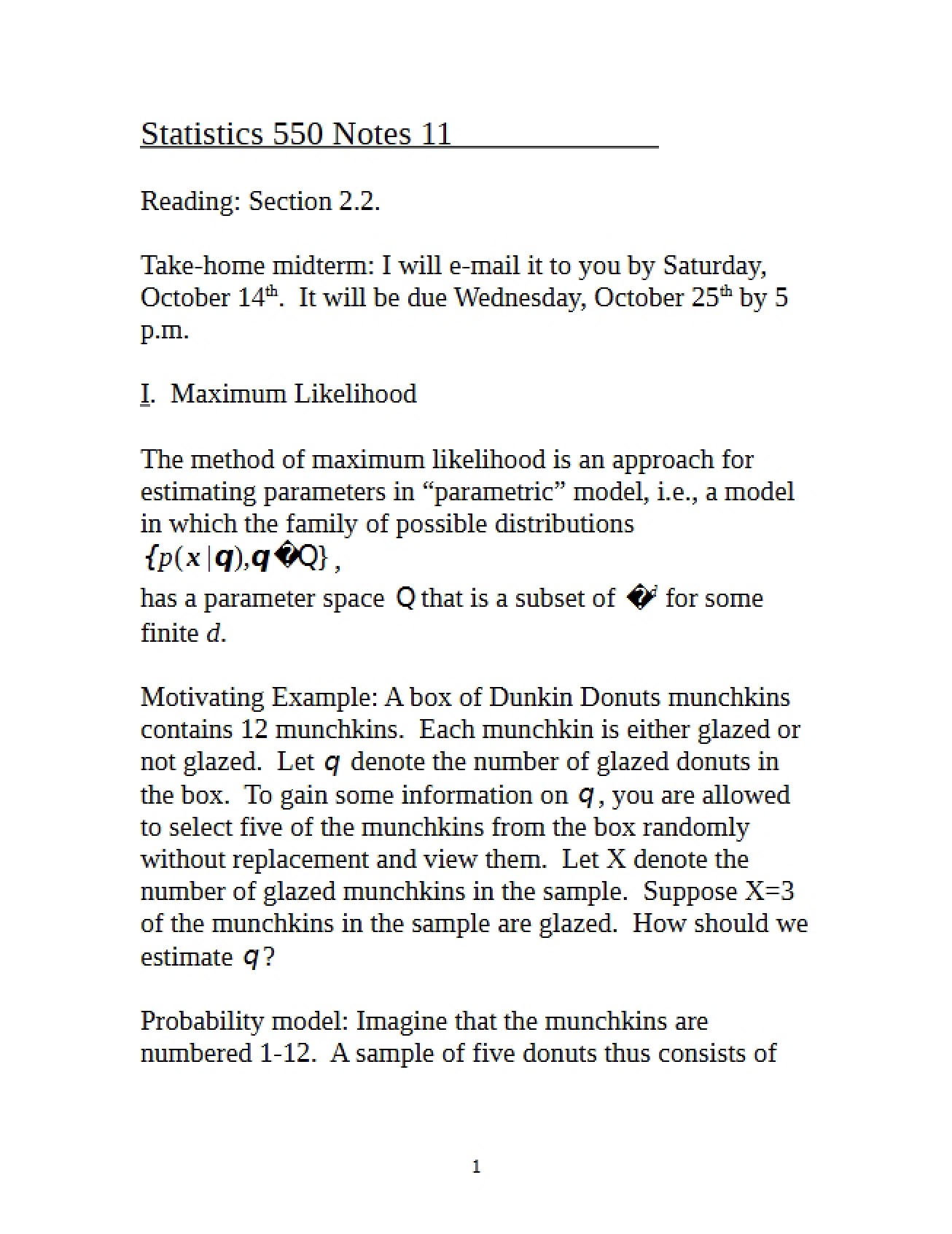 STAT 550 Class Notes