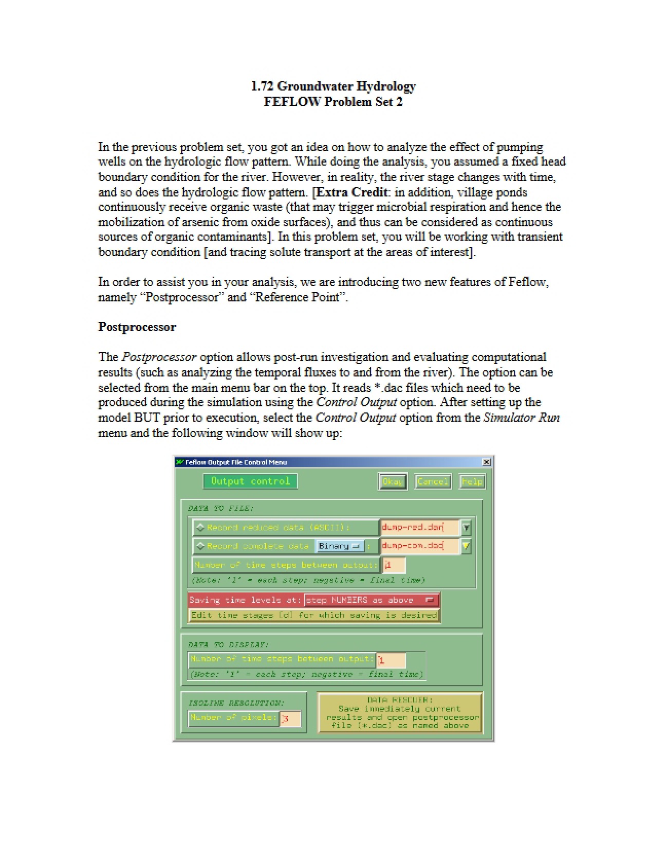 Problem Set 2: FEFLOW