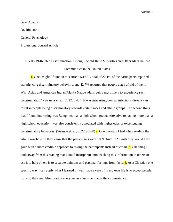 COVID-19 Related Discrimination Among Racial-Ethnic Minorities
