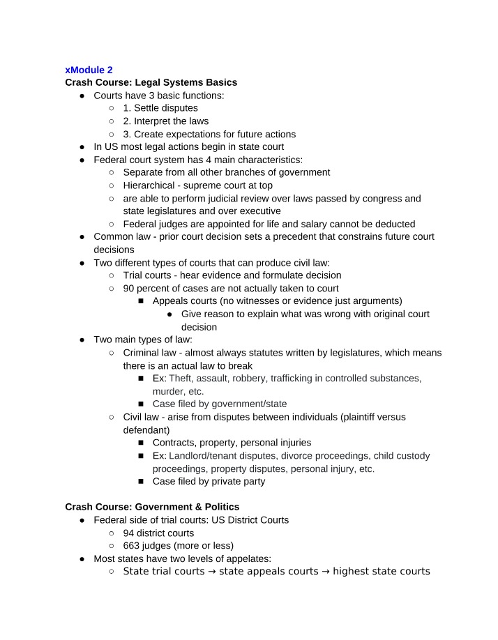 Legal Systems Basics and Court Functions