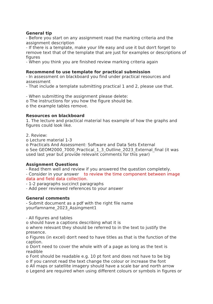 Assignment Marking Criteria and Templates