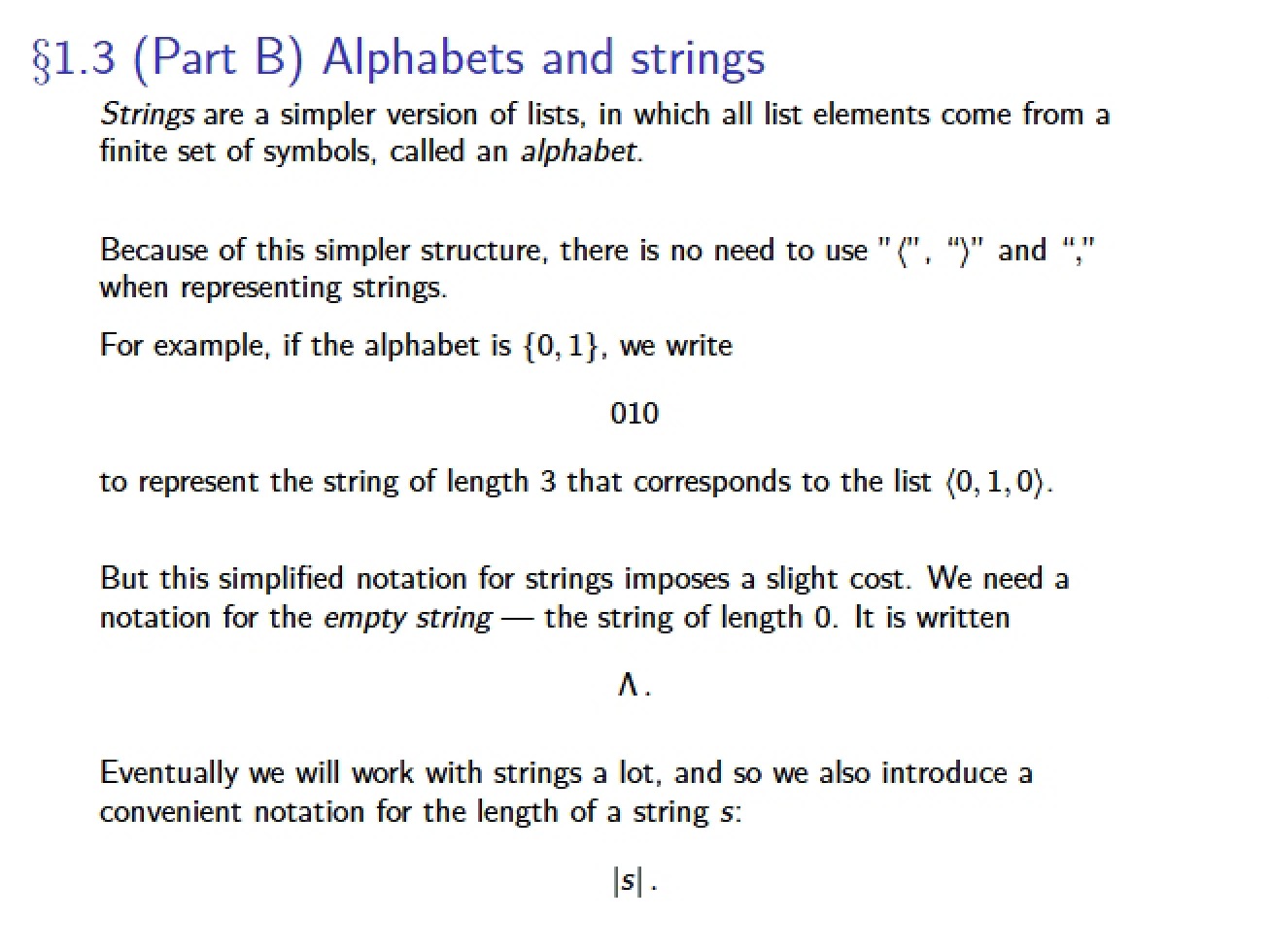 Strings and Alphabets