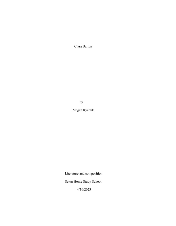 Research Essay on Clara Barton