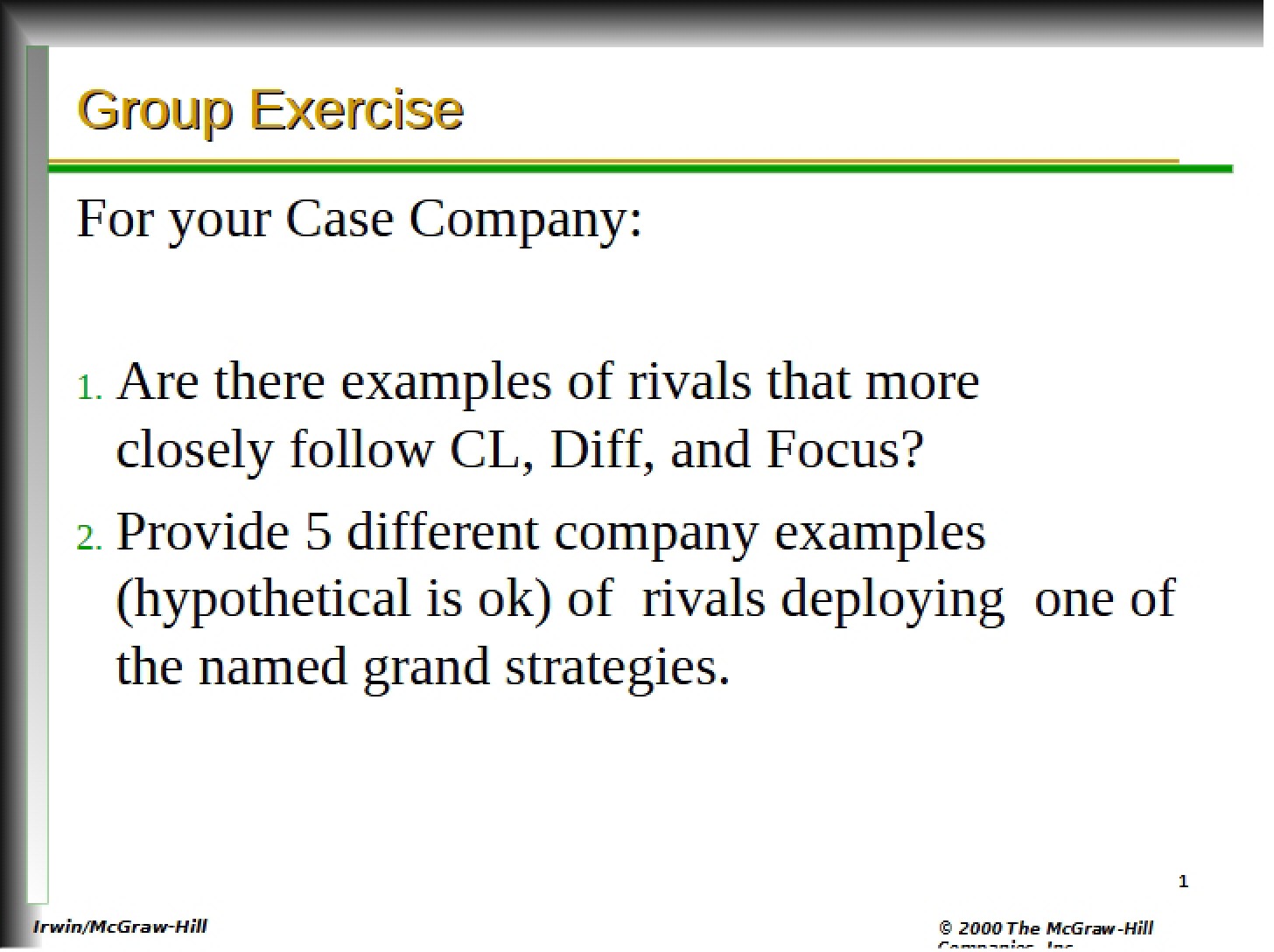Exercise for Groups