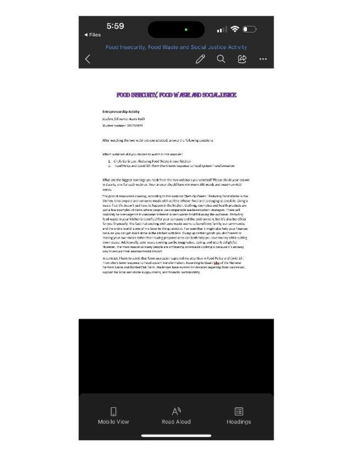 Activity - Food Insecurity, Food Waste, and Social Justice