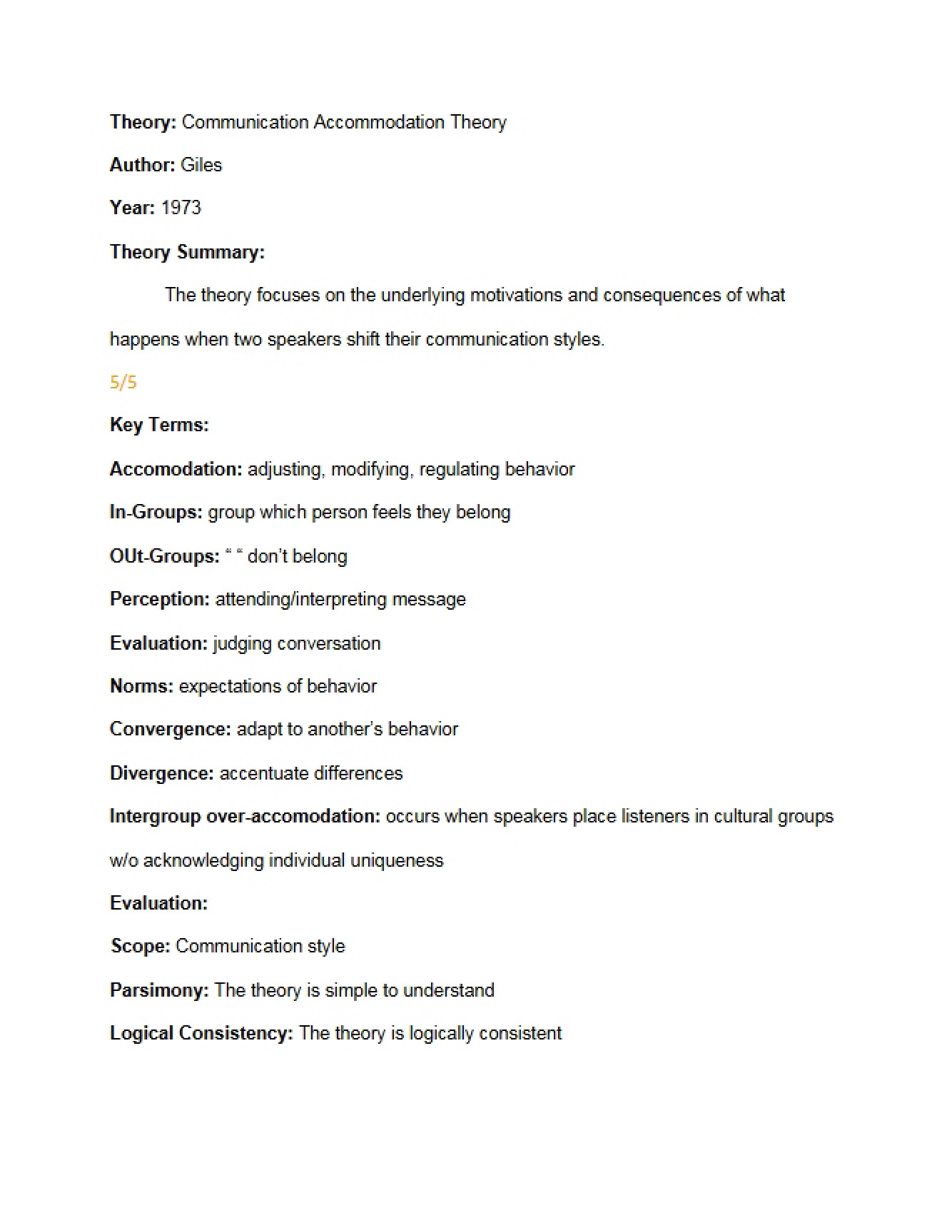 Theory of Communication Accommodation
