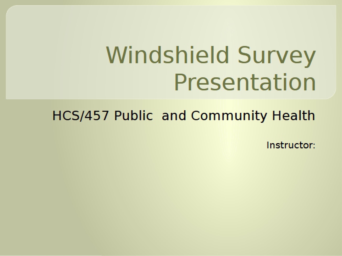 Presentation Windshield Survey