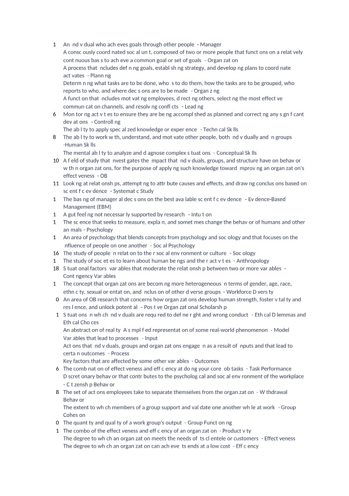 Chapter 1 - Contemporary Organizational Behaviour