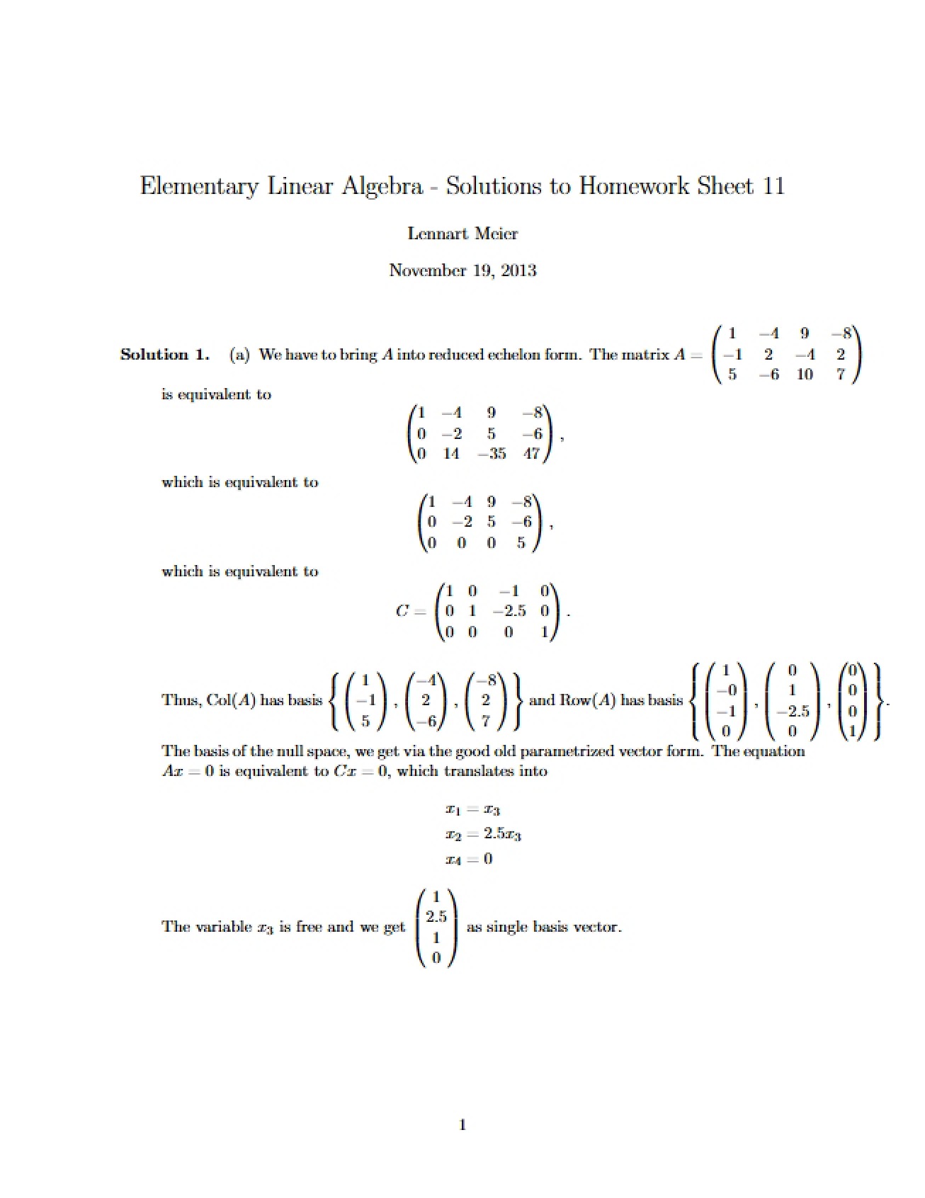 Solution Set 11