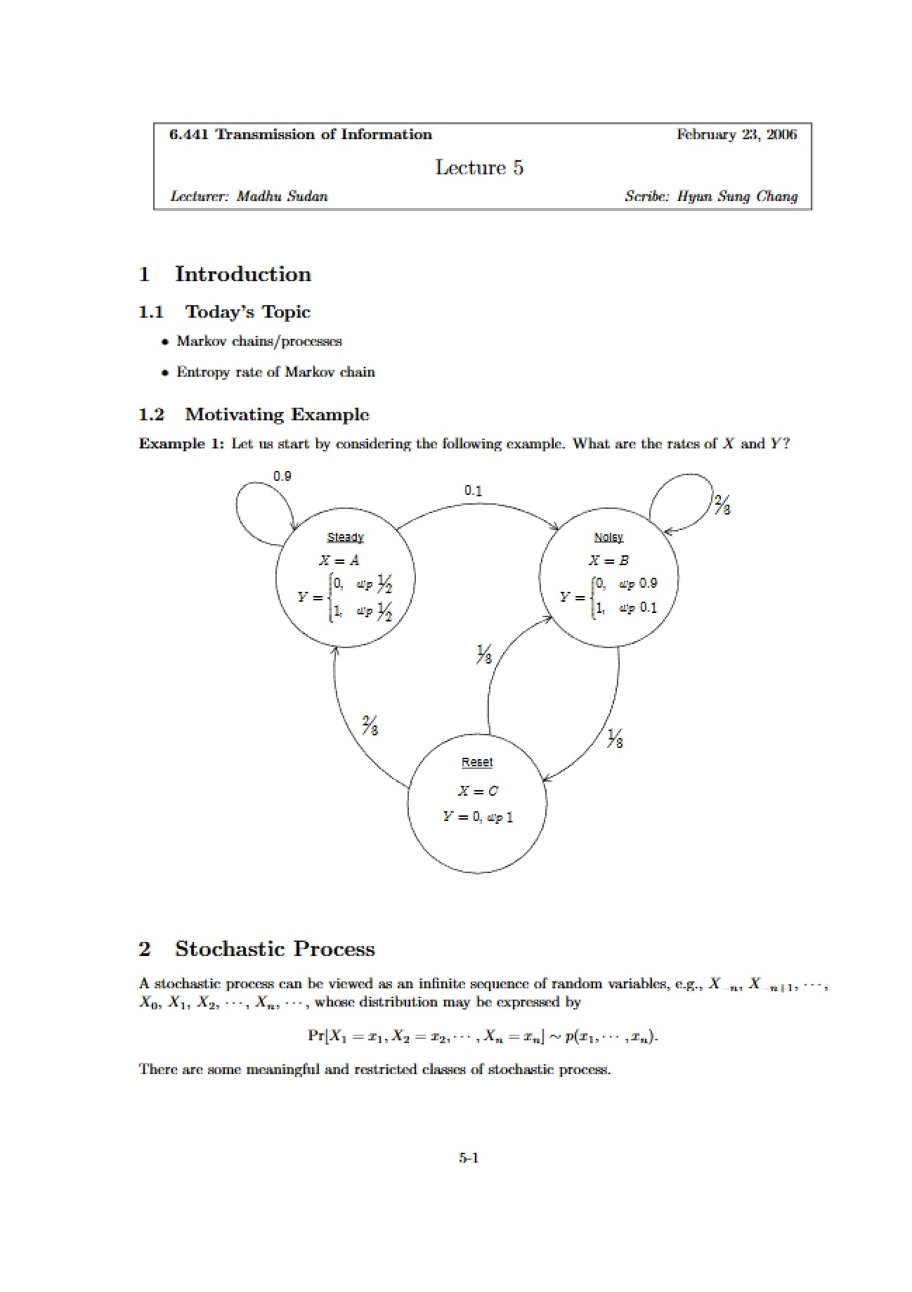 Information Theory Class Notes