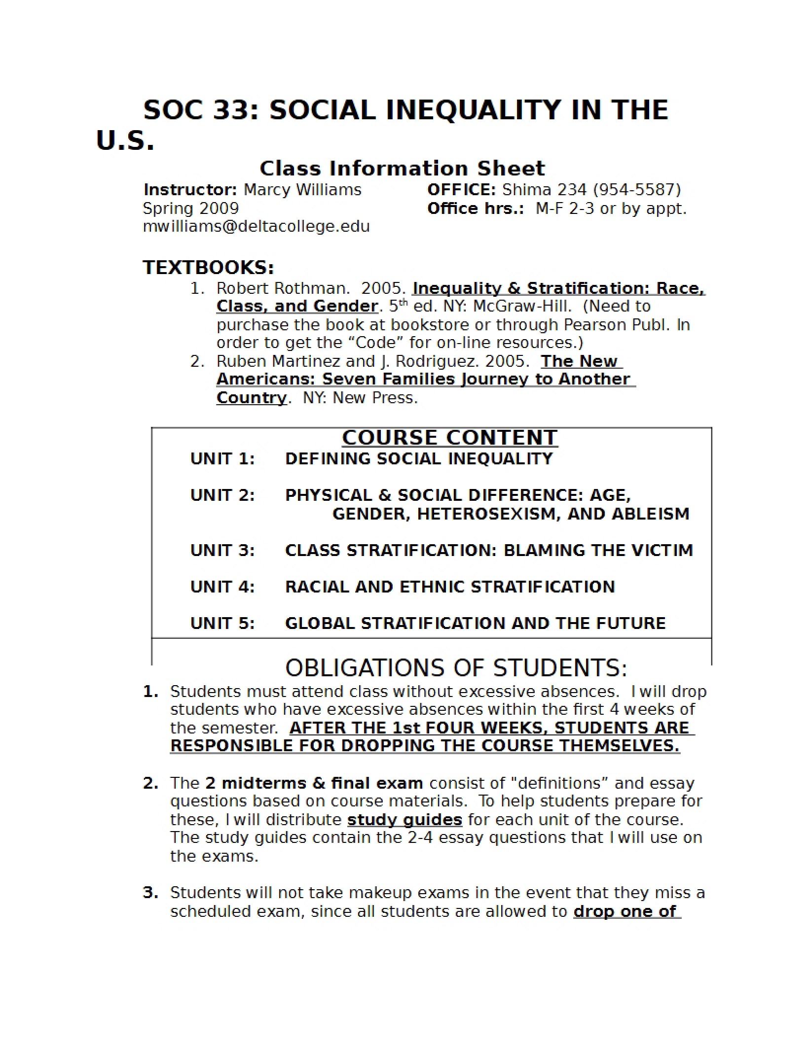 Social Inequality Info Sheet