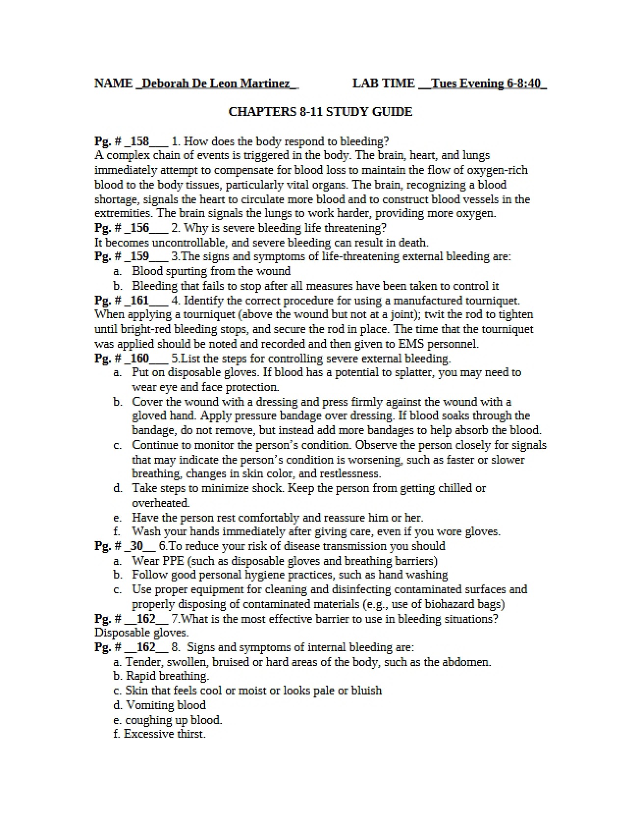 Study Guide for First Aid