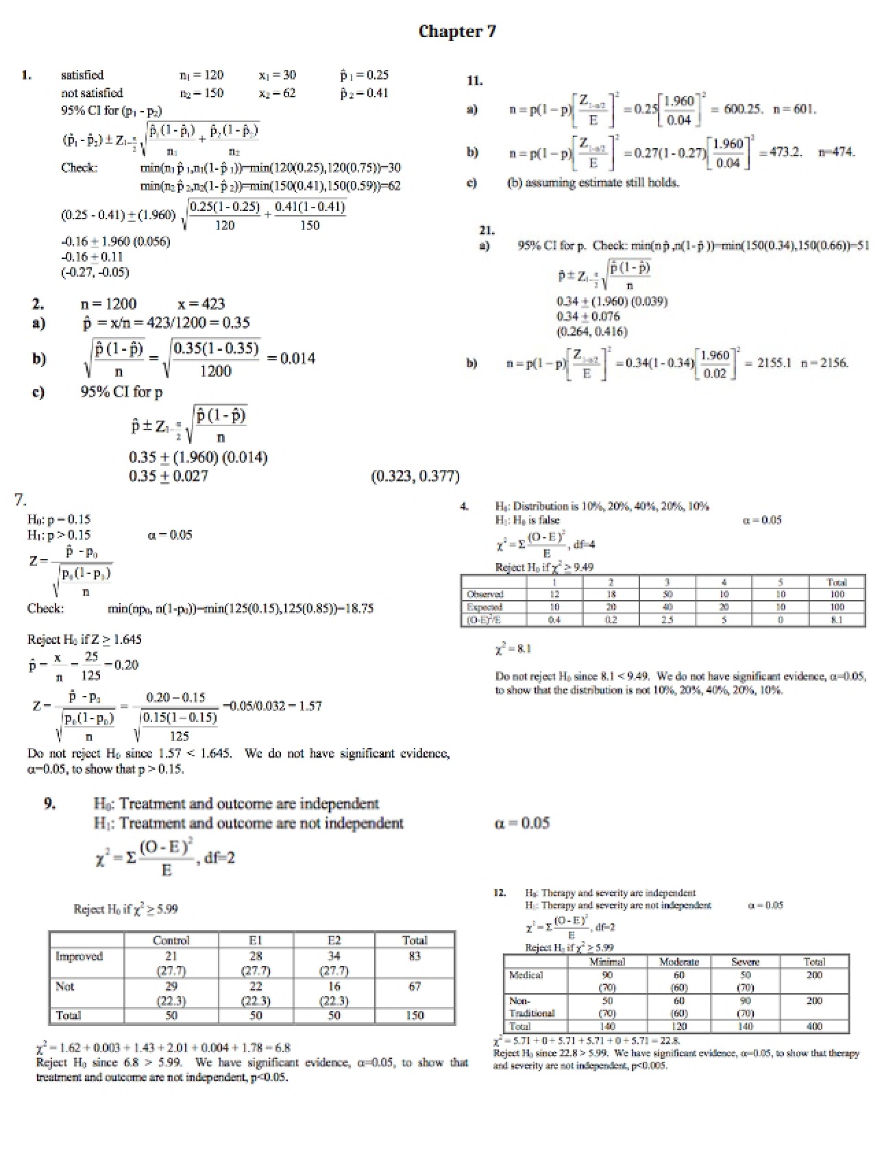 Elementary Statistics Chapter 7