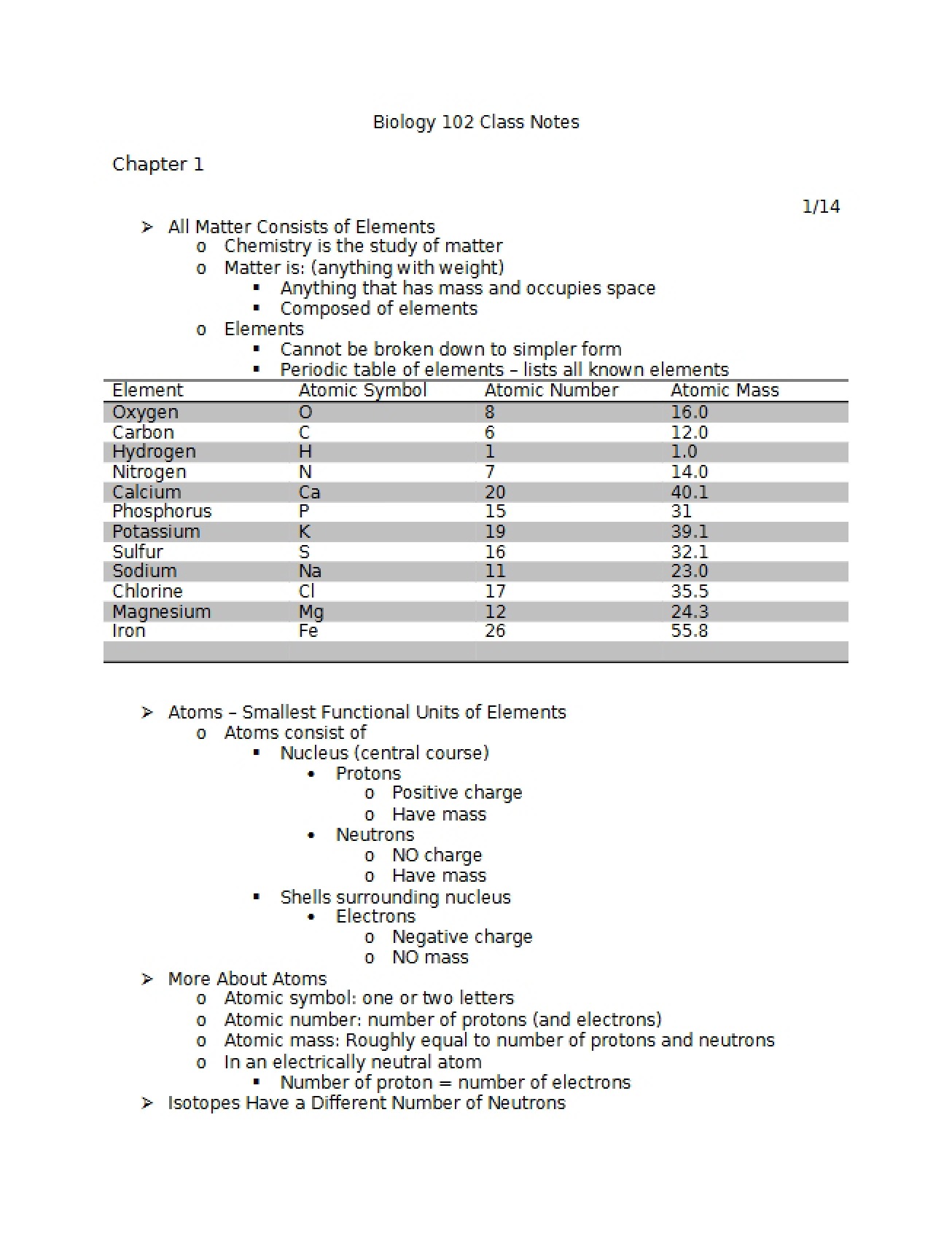 Principles of Human Biology Chapter One
