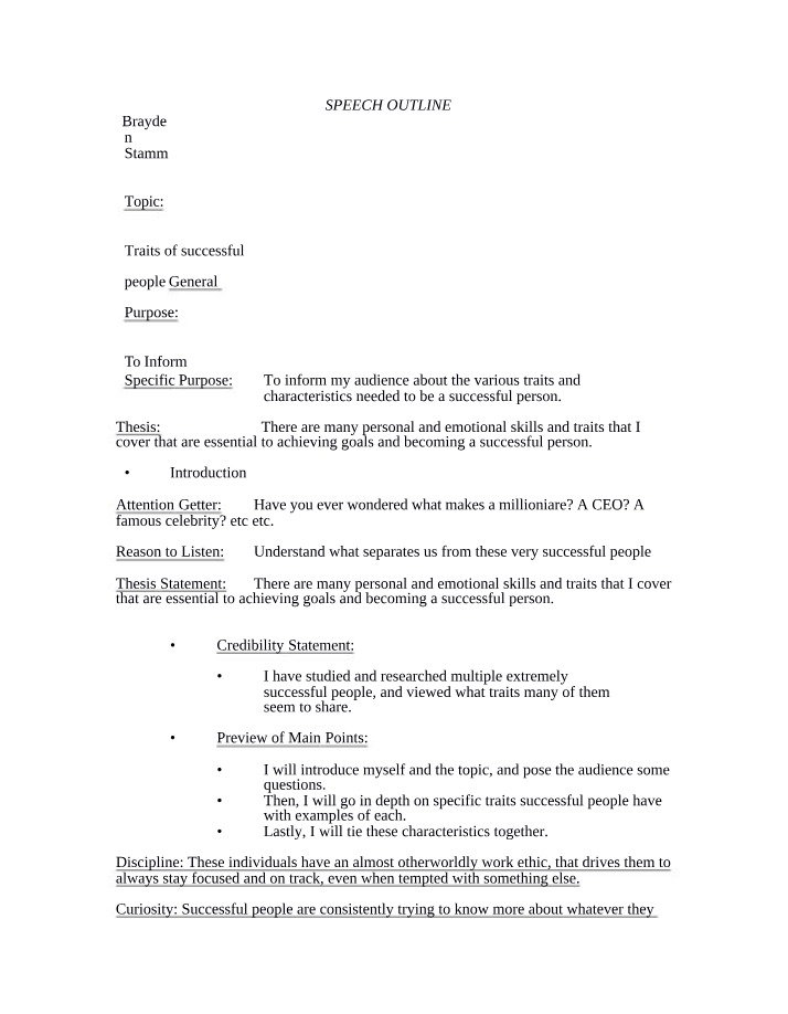 ENG 102 - Speech Outline
