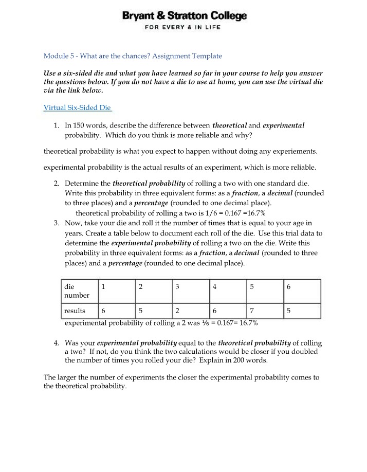 What Are The Chances - MATH201 Assignment Template