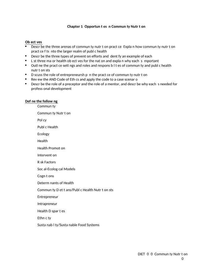 Community Nutrition Opportunities