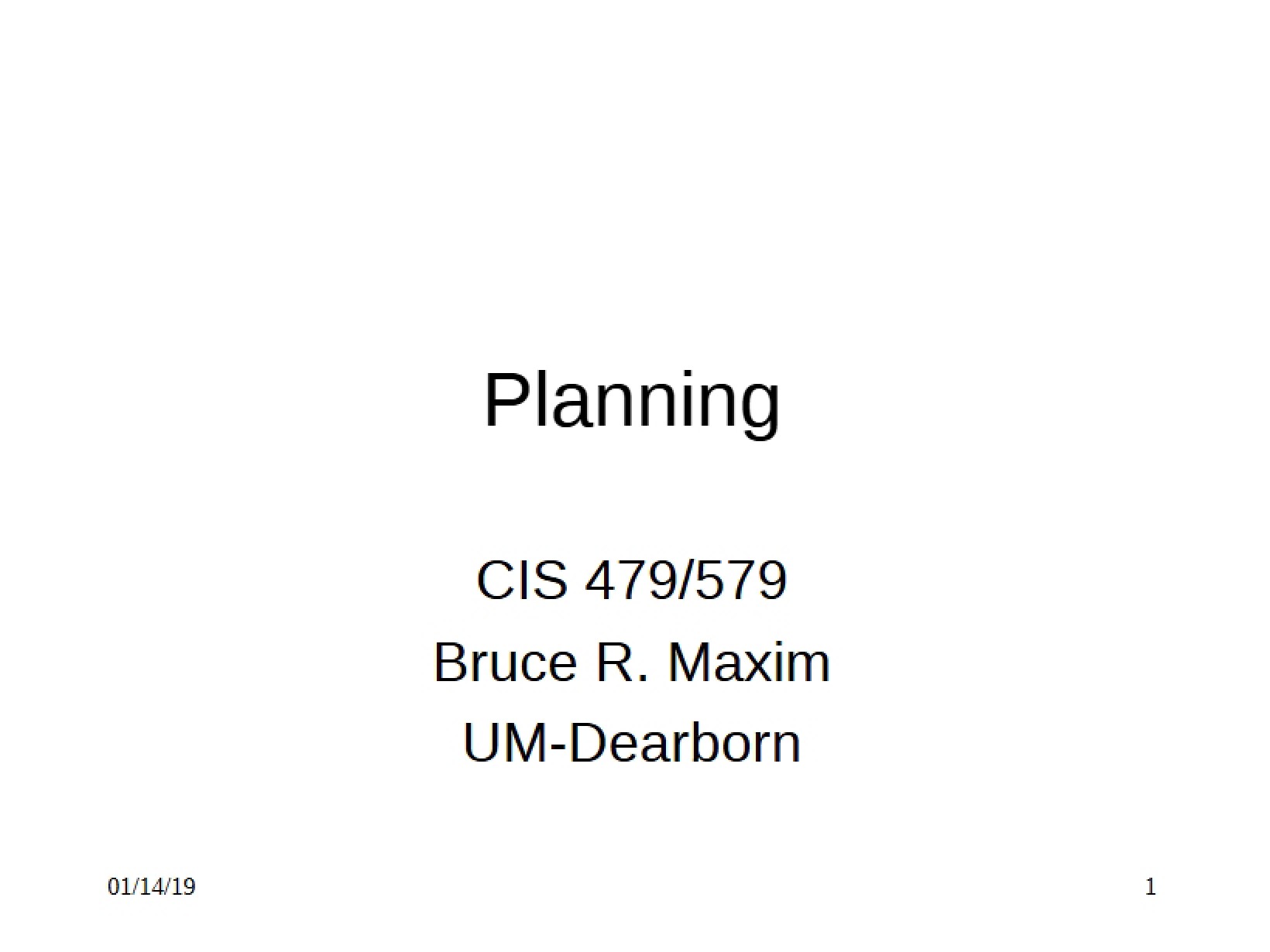 Planning Strategies