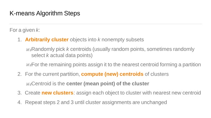 K-means Algorithm Steps - Clustering Objects and Creating
