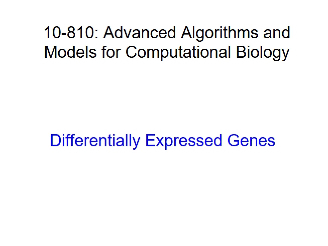 Genes Expressed Differentially
