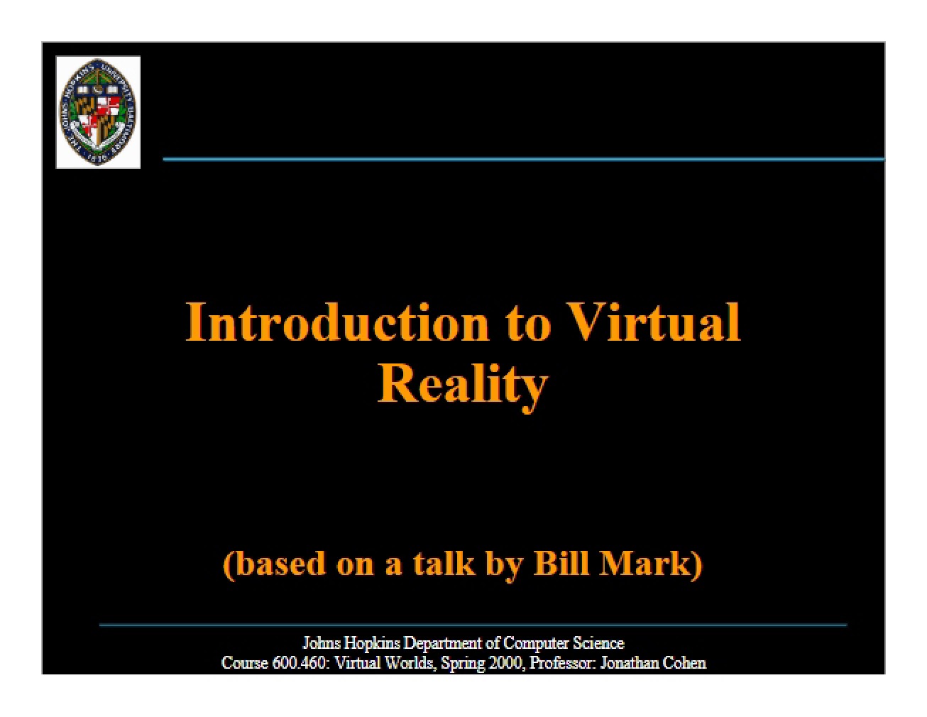 Virtual Reality Introduction