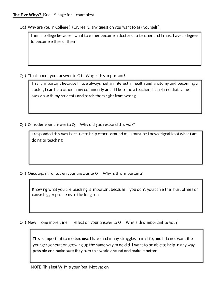 Examples and Explanation of the Five Whys
