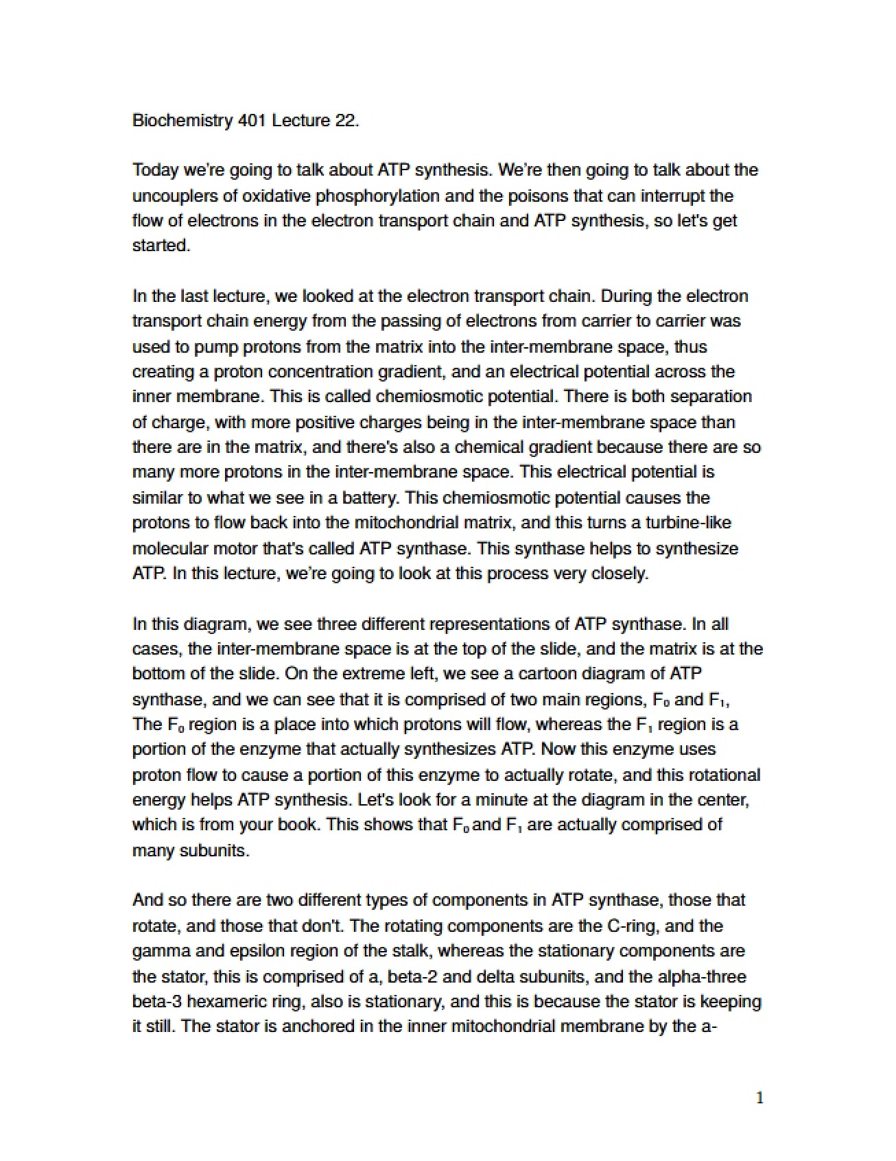 Transcript for Lecture Twenty-Two