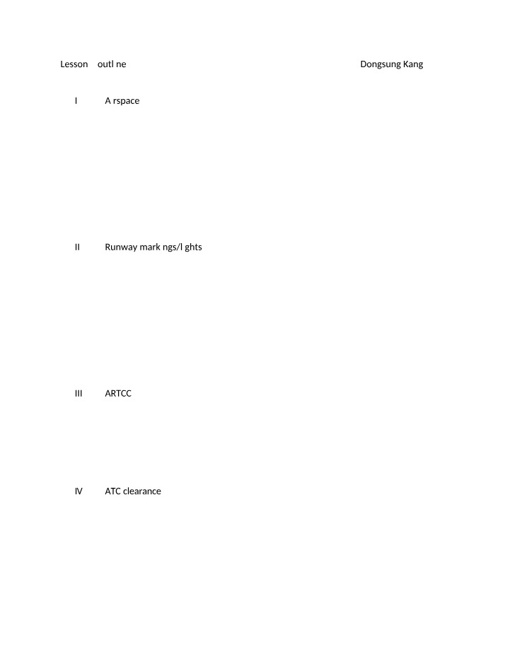 Outline for Lesson 5
