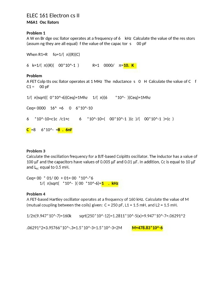 Wien Bridge Oscillator - Calculating Resistor Values