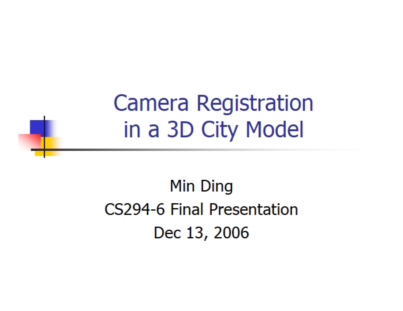 Registering Cameras in a 3D City Model