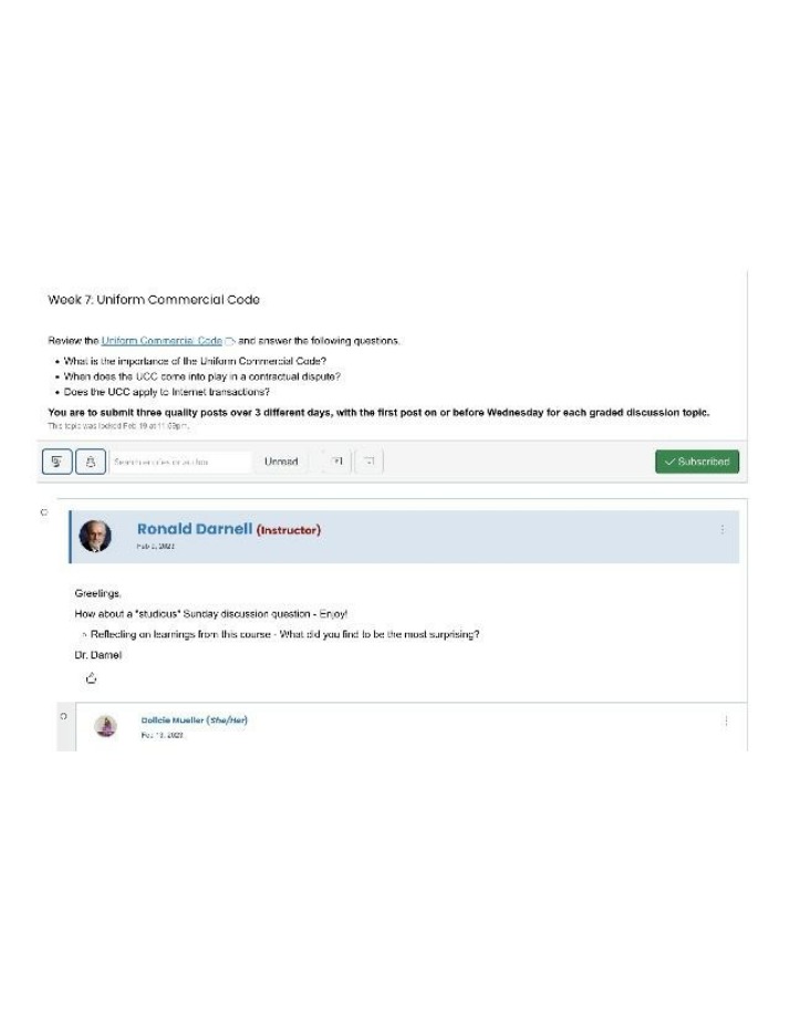 Week 7 Discussion - Uniform Commercial Code