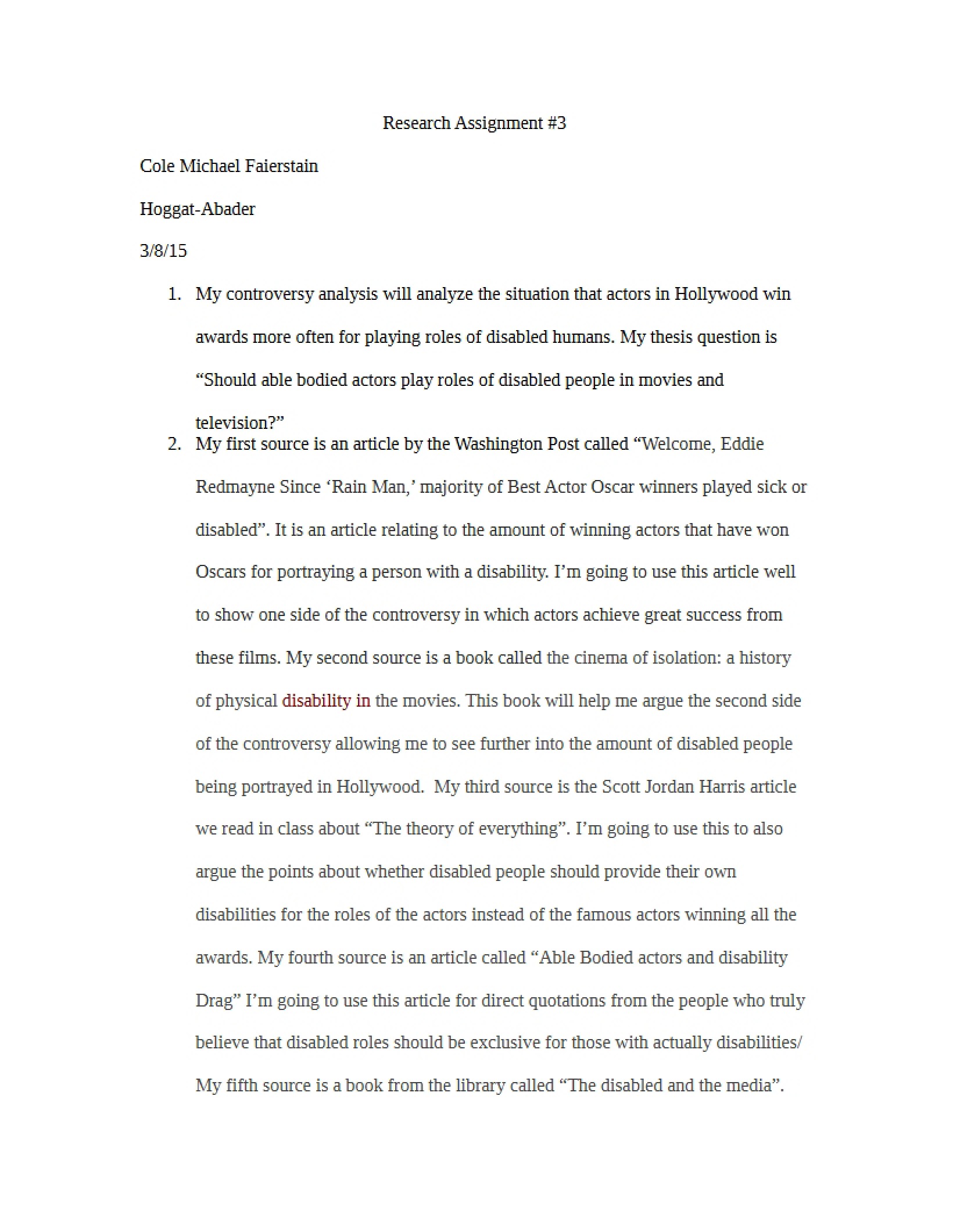 Third Research Assignment