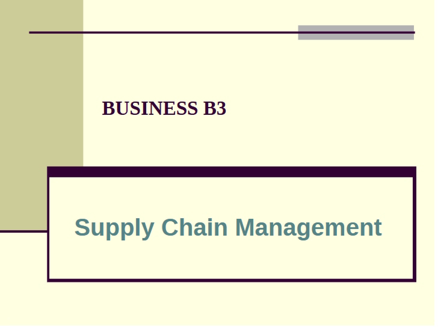 Supply Chain Administration