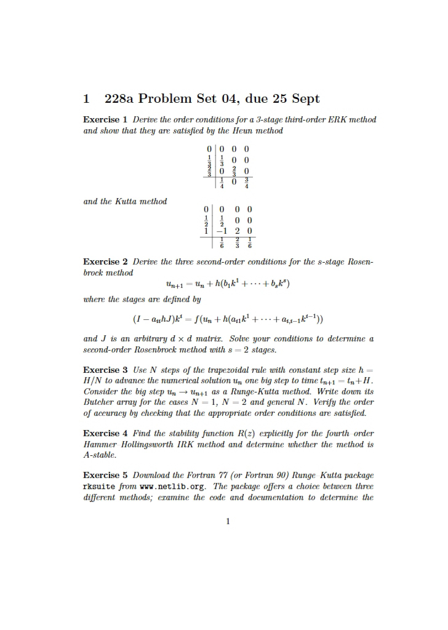 Math 228a Problem Set - MATH 228A
