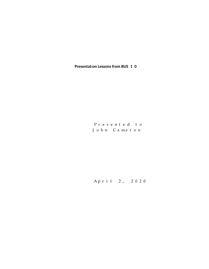 Final Memo - BUS2120